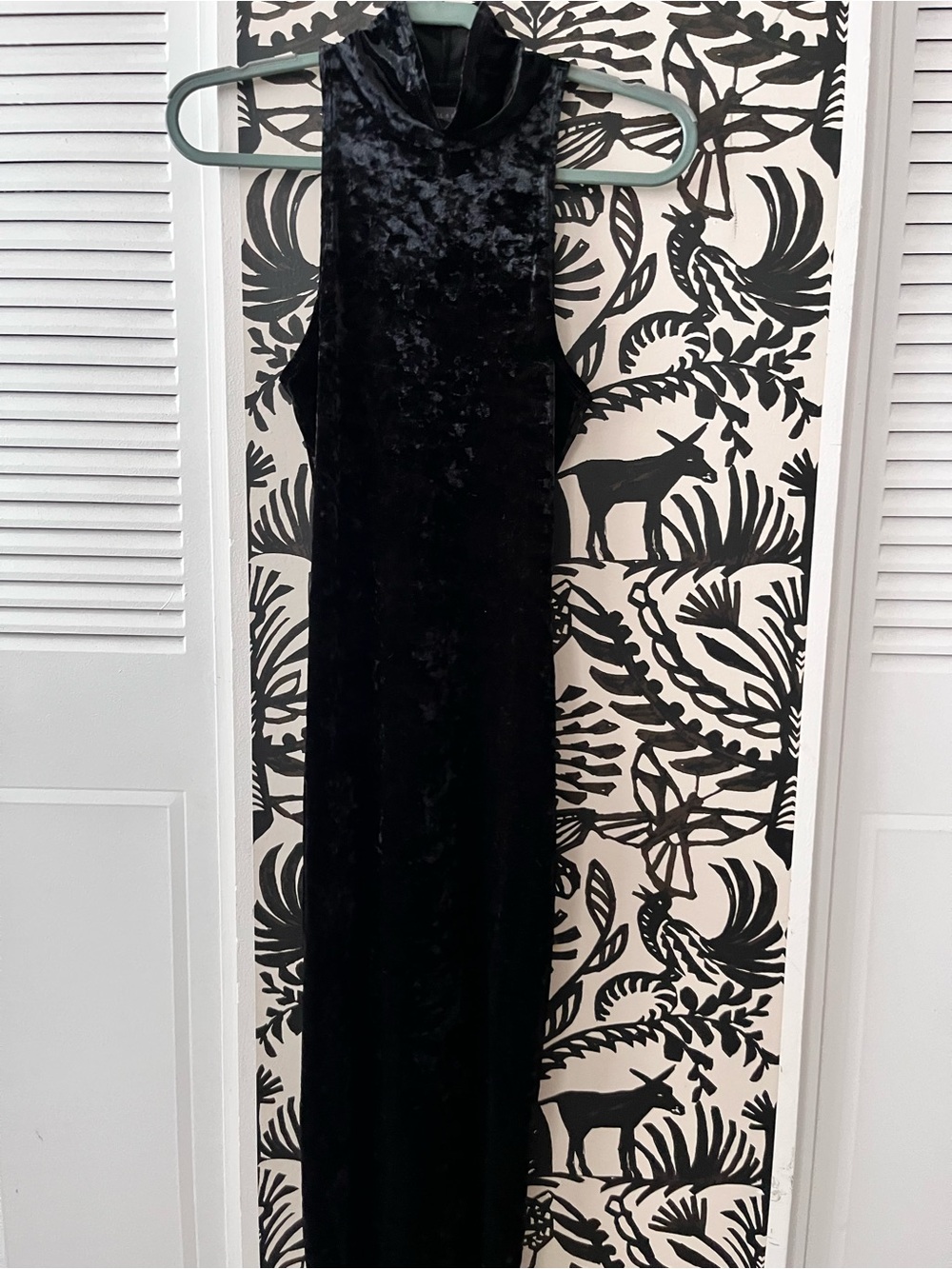 Kendall & Kylie Black Velvet Maxi Dress